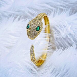 Zircon Open Snake Anti Tarnish Bracelet