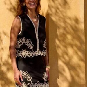 Embroidered Skirt Set