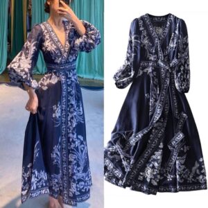 Miana Long Printed Dress