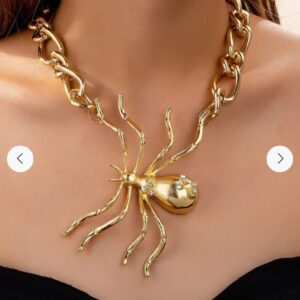 Studded Spider Statement Necklace Set