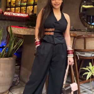 Halter Neck Belted Cord Set